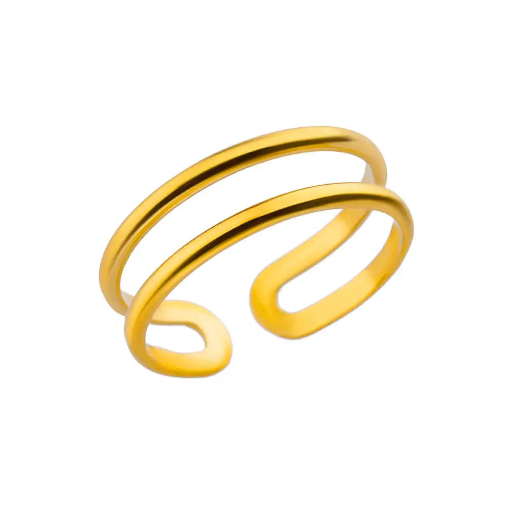 ELLA - Roestrij stalen goudkleurige ring - aanpasbaar - verschillende modellen