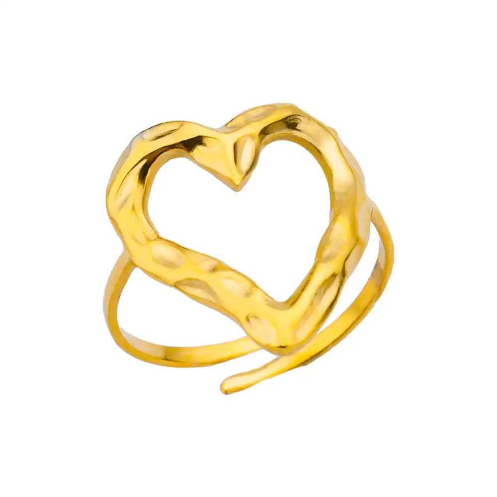 ELLA - Roestrij stalen goudkleurige ring - aanpasbaar - verschillende modellen
