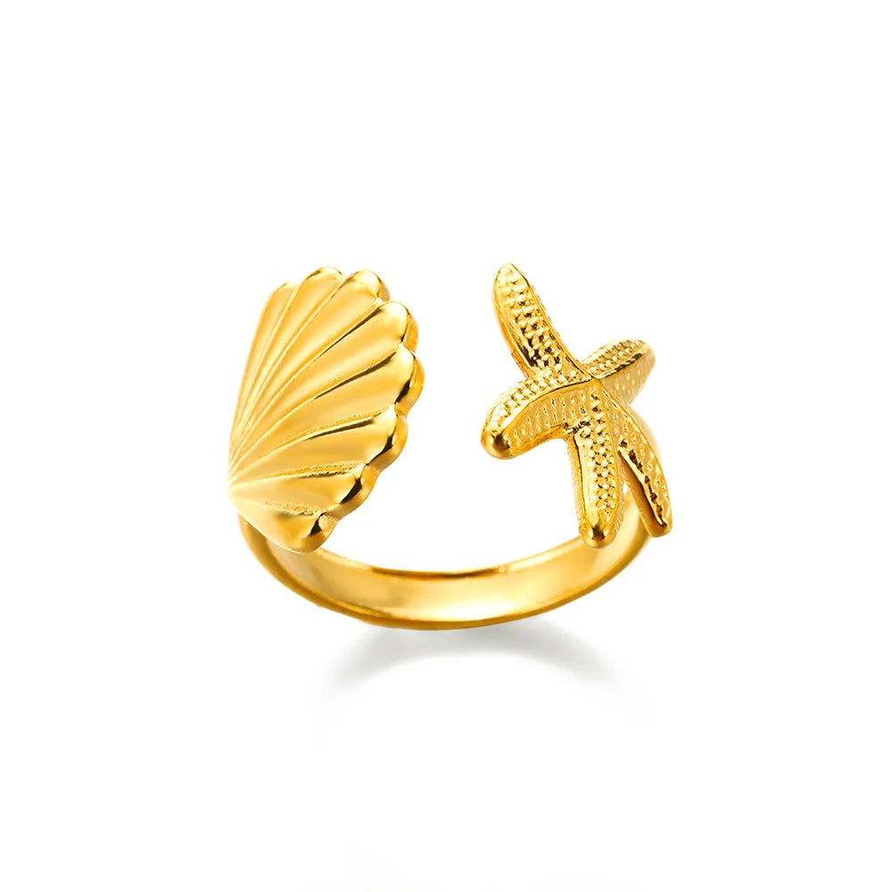 ELLA - Roestrij stalen goudkleurige ring - aanpasbaar - verschillende modellen
