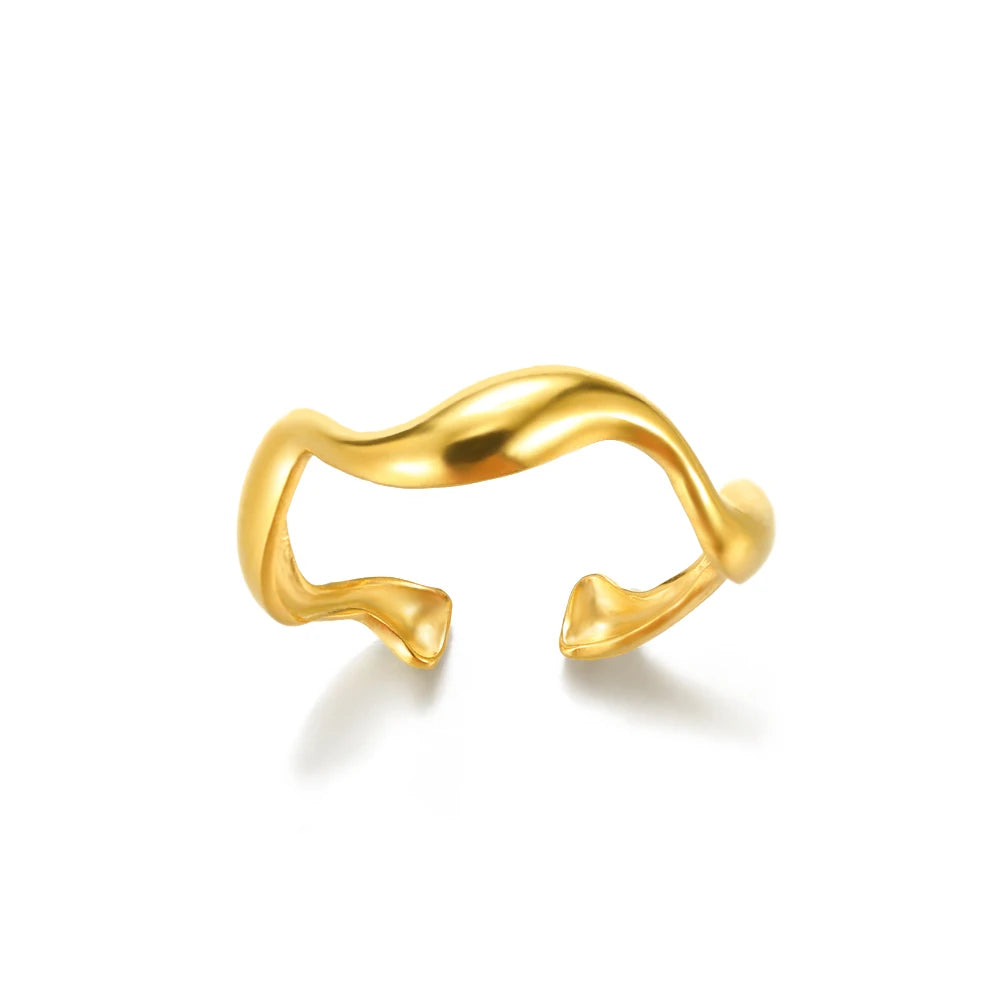 ELLA - Roestrij stalen goudkleurige ring - aanpasbaar - verschillende modellen