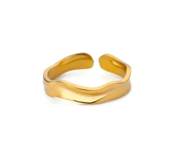 ELLA - Roestrij stalen goudkleurige ring - aanpasbaar - verschillende modellen