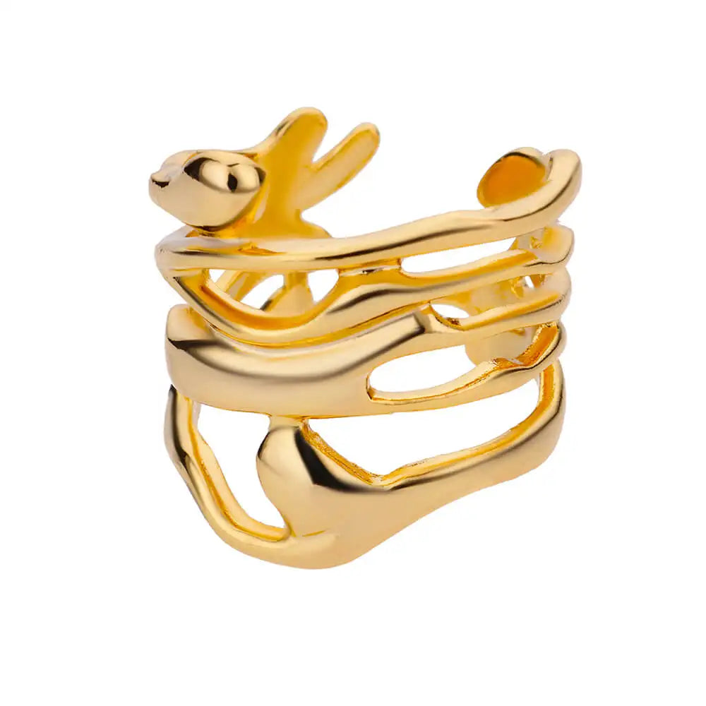 ELLA - Roestrij stalen goudkleurige ring - aanpasbaar - verschillende modellen