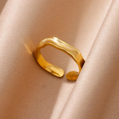 ELLA - Roestrij stalen goudkleurige ring - aanpasbaar - verschillende modellen