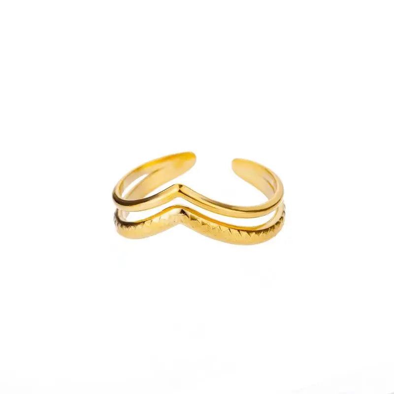 ELLA - Roestrij stalen goudkleurige ring - aanpasbaar - verschillende modellen
