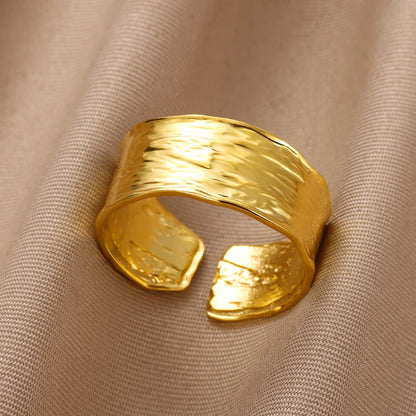 ELLA - Roestrij stalen goudkleurige ring - aanpasbaar - verschillende modellen